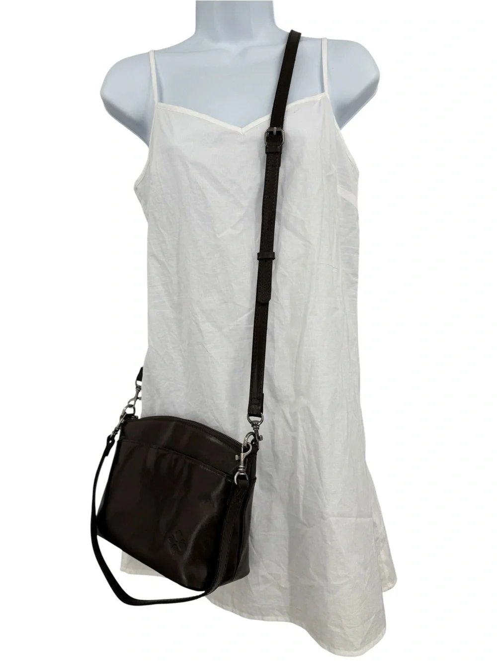 Patricia Nash Vintage Distress Arlee Small Leather Crossbody Bag In Mushroom